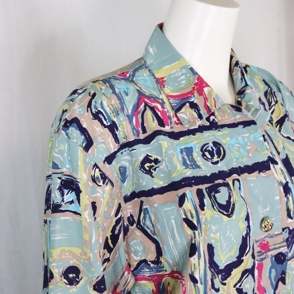 VINTAGE Made in Germany Abstract Jacket Blouse - Picture 4 of 16